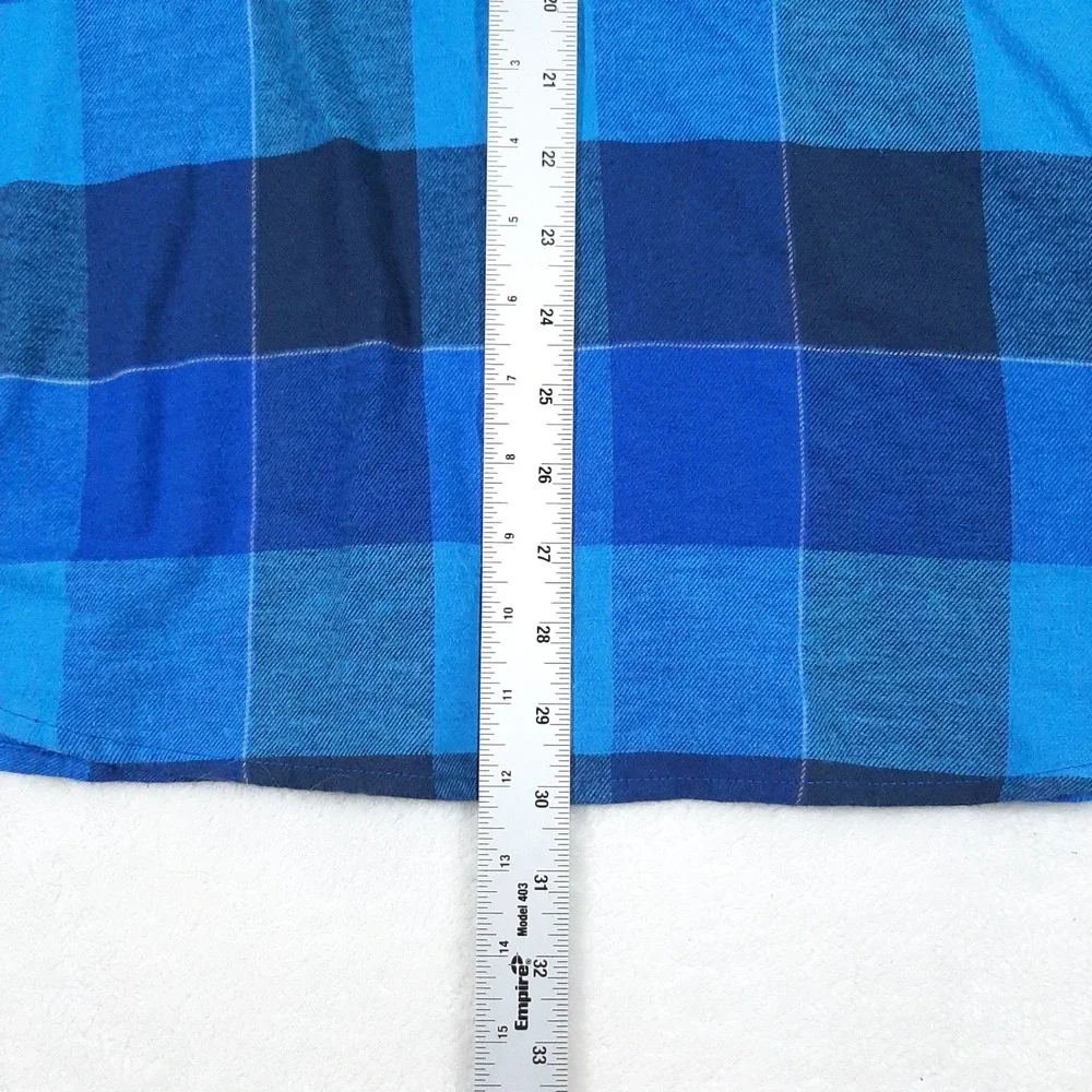 Columbia Mens Blue Black‎ Buffalo Plaid Long Sleeve Button Down Shirt Large